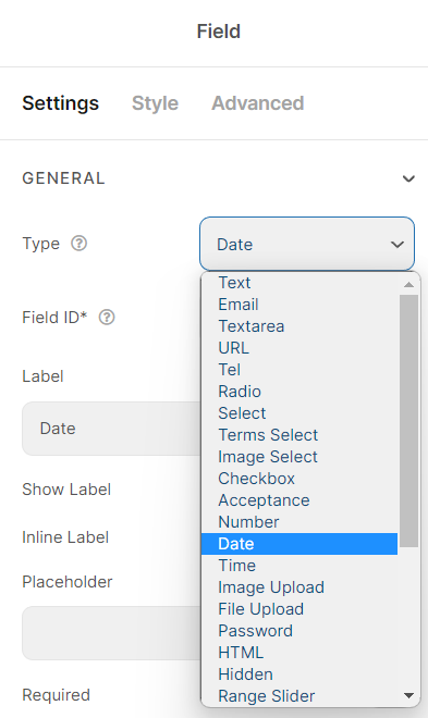 form booking 1