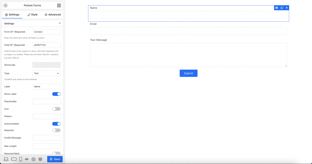 Creating Your First Form - Piotnet Forms