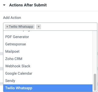 action submit whatsapp