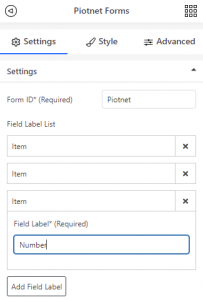 Form Builder Data Widget - Piotnet Forms